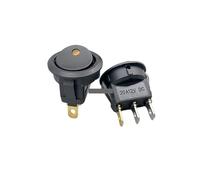 KCD1 ship type switch round 12V 220V with lamp LED lamp 3-pin, 2- Position rocker 16A ship type power SPST switch 1pcs NWPNLXEA(Yellow 12V)