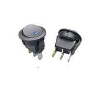 KCD1 ship type switch round 12V 220V with lamp LED lamp 3-pin, 2- Position rocker 16A ship type power SPST switch 1pcs NWPNLXEA(Blue 220V)
