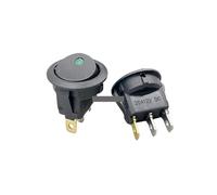 KCD1 ship type switch round 12V 220V with lamp LED lamp 3-pin, 2- Position rocker 16A ship type power SPST switch 1pcs NWPNLXEA(Green 12V)