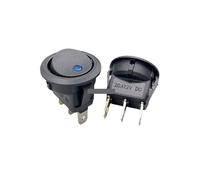 KCD1 ship type switch round 12V 220V with lamp LED lamp 3-pin, 2- Position rocker 16A ship type power SPST switch 1pcs NWPNLXEA(Blue 12V)