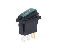 KCD3 5pcs 3 Pin 12V 220V LED Light 20A On/Off Rectangular Long Rocker Switch IP67 Car Dashboard Ship Type NWPNLXEA(Green,5PCS_12V)