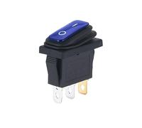 KCD3 5pcs 3 Pin 12V 220V LED Light 20A On/Off Rectangular Long Rocker Switch IP67 Car Dashboard Ship Type NWPNLXEA(Blue,5PCS_12V)