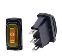 KCD3 interrupteur à bascule étanche marche-arrêt/marche-arrêt 3 broches,2/3 positions, équipement électrique avec puissance d'éclairage, 15A 250VAC/20A 125VA(ON-OFF-ON YELLOW,12V)
