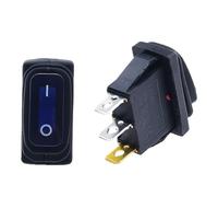 KCD3 interrupteur à bascule étanche marche-arrêt/marche-arrêt 3 broches,2/3 positions, équipement électrique avec puissance d'éclairage, 15A 250VAC/20A 125VA(ON-OFF BLUE LED,220 V)