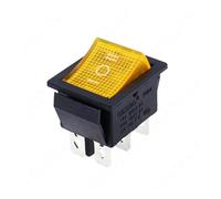 KCD4 1PCS Rocker Switch Power Switch ON-OFF-ON 3 Position 6 Electrical equipment With Light Switch 16A 250VAC/ 20A 125VA NWPNLXEA(Gelb)