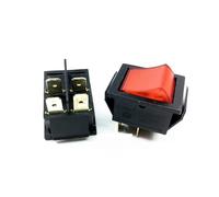 KCD4 25x31mm Big Ship Type Switch Red 4 Pin 2 Position 16A 250V 20A 125VAC ON-OFF Rocker With a red light