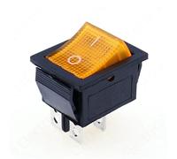 KCD4 interrupteur à bascule marche-arrêt 2 positions 4 broches équipement électrique puissance 16A 250VAC/20A 125VAC 1 pièces(Yellow)