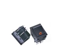 KCD4 Rocker Switch Button ON-OFF 2 Position 4 Pins Electrical Equipment W/Cat's eye Light Power Switch 16A 250VAC NWPNLXEA(Yellow with Light)