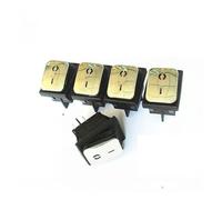 KCD4 stainless steel, 4-pin waterproof boat switch with light, silver, high current rocker power, boat switch NWPNLXEA(Gelb)