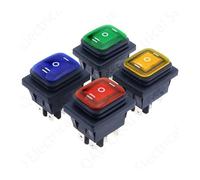 KCD4 Waterproof Switch Rocker Switch Power Switch 3 position ON-OFF-ON6 Pins Reset or self-locking 16A 250VAC/ 20A 125VAC NWPNLXEA(GREEN LED,220V)