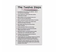 KCDFDVJFBM 12 Step Recovery Program Wall-Art: Addiction Recovery Poster for Sober Living and Home(Unframed,12x18inch(30x45cm))