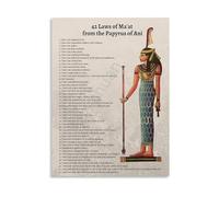 KCDFDVJFBM 42 Laws Of Maat Print Ancient Egyptian Philosophy Wall-Art For Home Office Decor And Educational Gift(Framed,12x18inch(30x45cm))