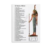 KCDFDVJFBM 42 Laws Of Maat Wall-Art Poster Ancient Egyptian Philosophy Print For Home Office Decor And Educational Gift(Framed,08x12inch(20x30cm))