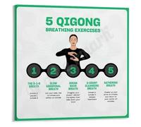 KCDFDVJFBM 5 Ways to Breathe Poster Exercises for Flow and Calm Step by Step Chart Wall-Art Decor(Unframed,12x18inch(30x45cm))