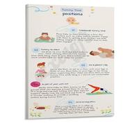 KCDFDVJFBM Activity Poster Tummy Time Made Fun Different Positions to Try Canvas Wall-Art for Nursery Decor Growth and Bonding Essentials(Framed,12x18inch(30x45cm))