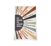 KCDFDVJFBM Affirmation Mental Health Poster, Office Wall-Art Decor, No Means No for Boundary Awareness, Giclee Canvas Printing(Unframed,12x18inch(30x45cm))