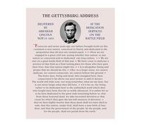 KCDFDVJFBM American Historical Poster, Abraham Lincoln Gettysburg Address Wall-Art, Patriotic Decor for Civil War Buffs History Teachers(Framed,16x24inch(40x60cm))
