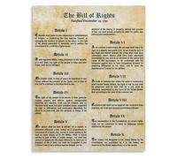 KCDFDVJFBM American History Poster Constitution Bill of Rights for Government Class Wall-Art(Unframed,08x12inch(20x30cm))