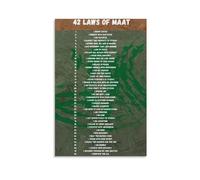 KCDFDVJFBM Ancient Egypt Maat Ethical Teachings History Classroom Poster Textured Canvas Art Print for Bedroom Study Decor(Framed,16x24inch(40x60cm))