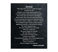 KCDFDVJFBM Attitude Is Everything Christian Wall-Art, Motivational Quote Canvas Print for Desk Decor, Inspirational Poster for Office & Living Room(Framed,08x12inch(20x30cm))