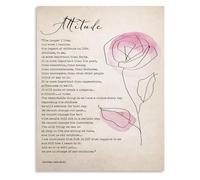 KCDFDVJFBM Attitude Poem Quotes Canvas Wall-Art by Charles Swindoll Farmhouse Christmas Gift Inspirational Poetry Decor(Framed,08x12inch(20x30cm))
