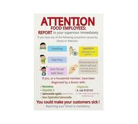 KCDFDVJFBM Back Office Wall Art Employee Illness Reporting Poster Restaurant Health Guidelines Canvas Print for Kitchen Staff Room Cafe Decor(Framed,16x24inch(40x60cm))