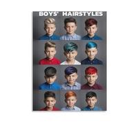 KCDFDVJFBM Barber Shop Style Guide Mens Hairstyles Reference Canvas Wall-Art Print for Man Cave or Home Interior Decor(Unframed,12x18inch(30x45cm))