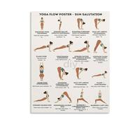 KCDFDVJFBM Beginner Yoga Sequence Poster Sun Salutation Asana Chart Practice Guide Canvas Print Wall-Art for Home Studio Bedroom Office Decor(Unframed,12x18inch(30x45cm))