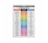 KCDFDVJFBM Bilingual Education Poster Synonyms and Antonyms with English Canvas Wall-Art for Immersion School Decor(Unframed,12x18inch(30x45cm))
