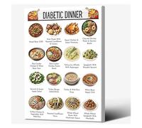 KCDFDVJFBM Blood Sugar Friendly Dinner Poster Diabetic Food List Low Carb Meal Ideas and Planning Guide(Unframed,12x18inch(30x45cm))