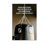 KCDFDVJFBM Boxing Discipline Canvas Print - Doing What You Hate Motivational Quote, Inspirational Wall-Art for Gym, Home Office & Bedroom(Framed,08x12inch(20x30cm))