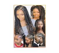 KCDFDVJFBM Braiding Techniques Poster - African Hair Styles Wall Chart for Salon, Studio Decor(Unframed,16x24inch(40x60cm))