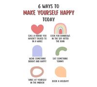 KCDFDVJFBM Calming Corner Poster 6 Ways To Be Happy Mental Health Wall-Art for Classroom Counseling Office Emotional Regulation(Framed,12x18inch(30x45cm))