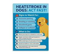 KCDFDVJFBM Canine Body Temperature Chart Poster Prevent Heat Stroke Symptoms Canvas Home Decor Wall Hanging(Framed,16x24inch(40x60cm))