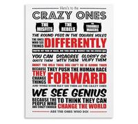 KCDFDVJFBM Canvas Painting Heres To The Crazy Ones Motivational Wall-Art for Bedroom Living Room Decor Quote(Unframed,08x12inch(20x30cm))