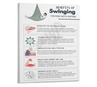 KCDFDVJFBM Child Development Poster Benefits of Swinging Sensory Integration Activity Canvas Wall-Art for Home or School Decor Educational Parenting Resource(Unframed,12x18inch(30x45cm))