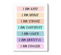KCDFDVJFBM Childrens Mental Health Poster Affirmations for Self Talk and Emotional Wellbeing Room Wall-Art(Unframed,08x12inch(20x30cm))