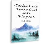 KCDFDVJFBM Christian Office Decor Canvas - All We Have To Decide Inspirational Quote, Scripture Wall-Art for Workplace Encouragement, Business Decision Motivation (Unframed,16x24inch(40x60cm))