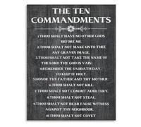 KCDFDVJFBM Christian Ten Commandments Poster Bible Verse Wall-Art Religious Scripture Print for Home Decor Church Classroom Inspirational Gift(Unframed,12x18inch(30x45cm))