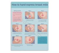 KCDFDVJFBM Clear Confident Storage of Expressed Milk Lactation Educational Poster Wall-Art Canvas for Modern Parenting(Unframed,08x12inch(20x30cm))