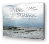 KCDFDVJFBM Coastal Theme Wall-Art Sea Fever Poem Quote I Must Go Back Down To The Seas Canvas Print Giclee Poster Nautical Decor(Unframed,12x18inch(30x45cm))