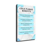 KCDFDVJFBM Cold Water Poster Cold Plunge Benefits Guide Ice Bath Recovery Motivation Wall-Art Canvas Print for Home Gym Office Bedroom Decor(Unframed,16X24inch(40X60cm))