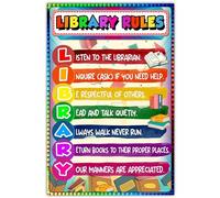 KCDFDVJFBM Colorful Classroom Rules Posters for Educational Wall Decor Elementary School Middle School High School Classroom Expectations Sign (Framed,16x24inch(40x60cm))