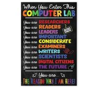 KCDFDVJFBM Computer Rules Shortcuts Poster Welcome Sign When You Enter Our Class Technology Teacher Supplies Science Classroom Decor Print(Unframed,16x24inch(40x60cm))
