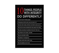 KCDFDVJFBM Core Values Poster Motivational Canvas Wall-Art Inspirational Print for Building Character in Classroom Office and Home Decor(Unframed,16x24inch(40x60cm))