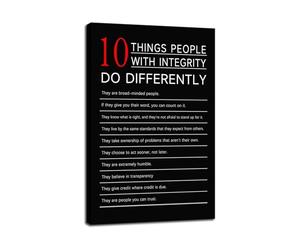 KCDFDVJFBM Core Values Poster Motivational Canvas Wall-Art Inspirational Print for Building Character in Classroom Office and Home Decor(Framed,16x24inch(40x60cm))