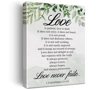 KCDFDVJFBM Corinthians Love Chapter Canvas Wall-Art Wedding Bible Verse Print Christian Inspirational Gift for Couples Bedroom Living Room Decor(Unframed,16x24inch(40x60cm))