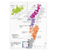 KCDFDVJFBM Decorator Style French Wine Regions Map Burgundy Wine Poster Canvas Wall-Art for Kitchen Dining Room(Unframed,16x24inch(40x60cm))