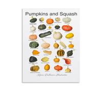KCDFDVJFBM Different Kinds of Squash and Pumpkin Poster Canvas Print Wall-Art for Kitchen Autumn Decor(Unframed,08x12inch(20x30cm))