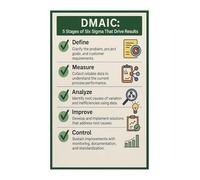 KCDFDVJFBM DMAIC Cycle Poster Lean Six Sigma Continuous Improvement Wall-Art for Business Process Management Office Decor(Unframed,08x12inch(20x30cm))